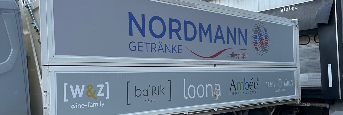 Flexsign hat neues LKW werbung für Nordmann Getränke gemacht